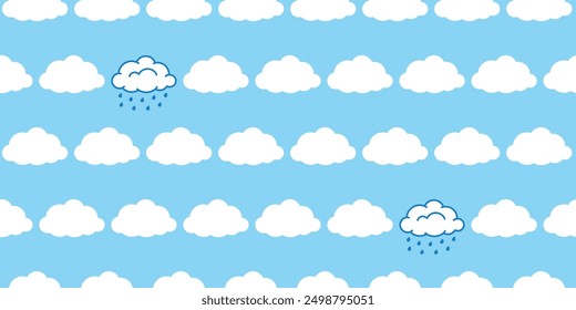 cloud seamless pattern rain sky vector cartoon doodle scarf isolated tile gift wrapping paper background repeat wallpaper illustration design