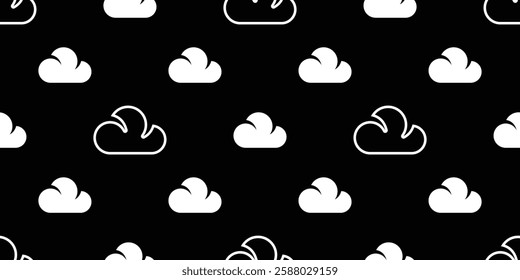 cloud seamless pattern sky vector cartoon doodle tile background gift wrapping paper repeat wallpaper scarf isolated illustration design