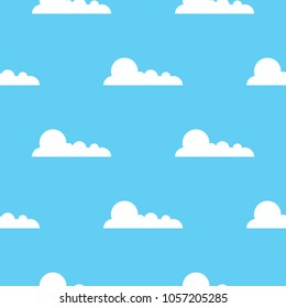 Cloud seamless pattern. Vector background.