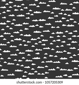 Cloud seamless pattern. Vector background.