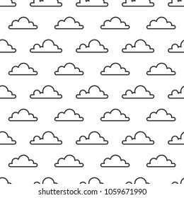 Cloud seamless pattern. Vector background.