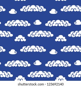 Cloud seamless pattern. Vector illustration.