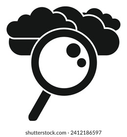 Cloud search filter icon simple vector. Bookmark online. Download attach