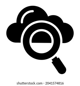 cloud search glyph design, SEO and web flat design for mobile concepts and web apps. Collection of modern infographic logo and pictogram.