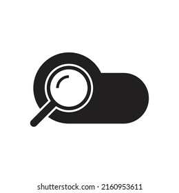 Diseño de icono de búsqueda en la nube aislado en fondo blanco