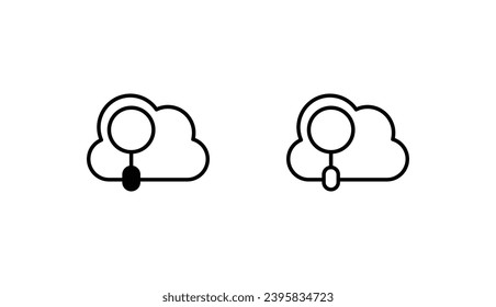 Cloud Search icon design with white background stock illustration