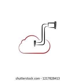 Cloud search icon. Element of multi color cloud technology icon for mobile concept and web apps. Detailed Cloud search icon can be used for web and mobile