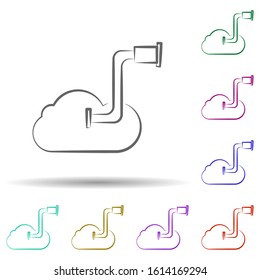 Cloud Search Icon. Element Of Multi Color Cloud Technology Icon For Mobile Concept And Web Apps. Detailed Cloud Search Icon Can Be Used For Web And Mobile On White Background