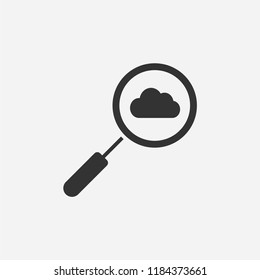 Cloud search icon illustration,vector network sign symbol