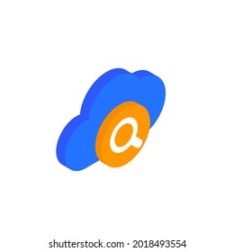 Cloud Search Icon, Isometric Design