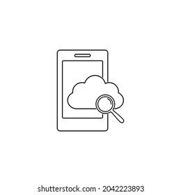 Icono de búsqueda en nube en el teléfono móvil Smart Devices.