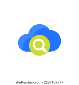 cloud search icon on white