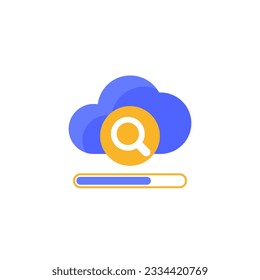 cloud search icon with a progress bar