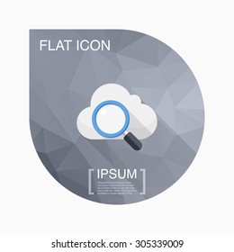 Cloud search icon, vector illustration. Flat design style with long shadow,eps10