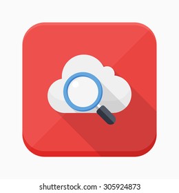 Cloud search icon, vector illustration. Flat design style with long shadow,eps10