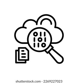 Icono de Búsqueda en la nube en vector. Logotipo