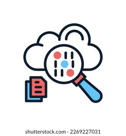 Cloud Search icon in vector. Logotype