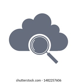 Cloud search icon vector. Search icon. Magnifying glass or search icon. Search icon vector.