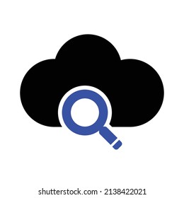 Cloud Search Icon.cloud symbol.Simple flat vector illustration for your web site design, logo, app, UI.