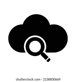 Icono de búsqueda en la nube.símbolo en la nube.Ilustración vectorial plana simple para el diseño de su sitio web, logotipo, aplicación, interfaz de usuario.