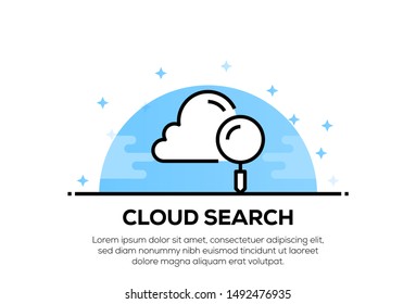 CLOUD SEARCH AND ILLUSTRATION ICON CONCEPT