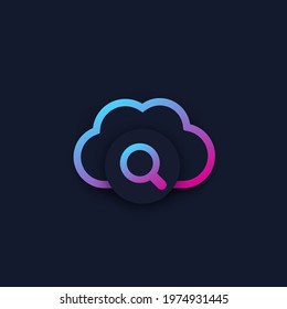 cloud search logo design, vector