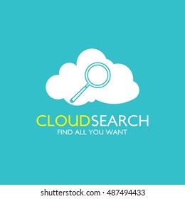 Cloud Search Logo Template Design. Vector Illustration