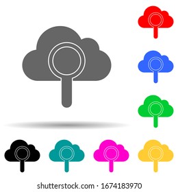Cloud-Suche nach mehrfarbigem Symbol. Einfache Bildyph, flache Vektorillustration von Web-Entwicklungs-Icons für i und ux, Website oder mobile Applikationen
