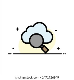 Cloud, Search, Research  Business Flat Line Filled Icon Vector Banner Template