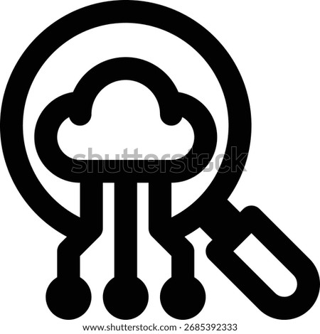 Cloud Search, Research Outline Icon