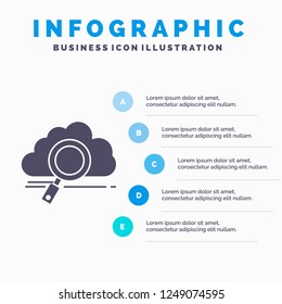 cloud, search, storage, technology, computing Infographics Template for Website and Presentation. GLyph Gray icon with Blue infographic style vector illustration.