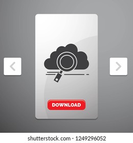 cloud, search, storage, technology, computing Glyph Icon in Carousal Pagination Slider Design & Red Download Button