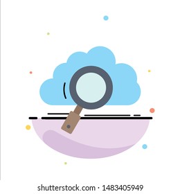 cloud, search, storage, technology, computing Flat Color Icon Vector