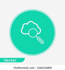Cloud search vector icon sign symbol