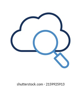 cloud search Vector icon which is suitable for commercial work and easily modify or edit it