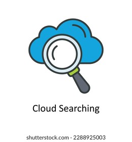 Cloud Searching Vector   fill outline Icons. Simple stock illustration stock