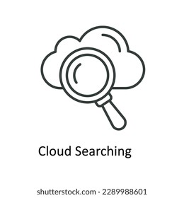 Cloud Searching Vector    outline Icons. Simple stock illustration stock