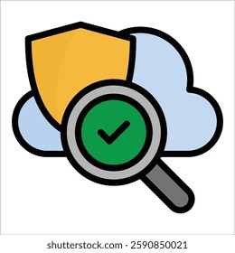 Cloud Security Audit Icon Element For Design