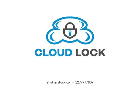 Cloud Security Concept. Cloud icon locked vector illustration.