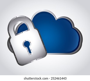 cloud security design, vector illustration eps10 graphic 