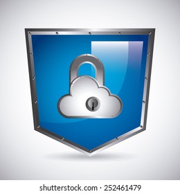 cloud security design, vector illustration eps10 graphic 