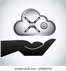 cloud security design, vector illustration eps10 graphic 