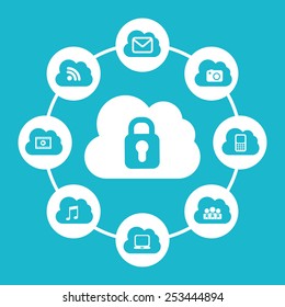 cloud security design, vector illustration eps10 graphic 