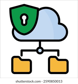 Cloud Security Framework Icon Element For Design