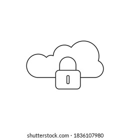 Cloud security icon design isolated on white background