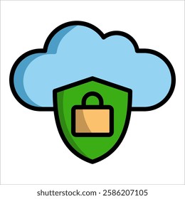 Cloud Security Icon Element For Design