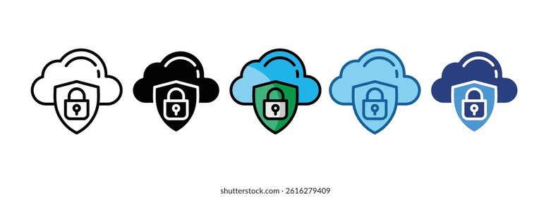 Cloud Security Icon Element For Design
