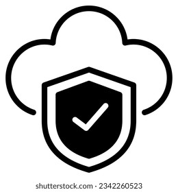 Cloud Security Icon for uiux, infographic
