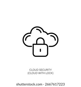 Cloud Security Illustration Secure Cloud Computing Concept