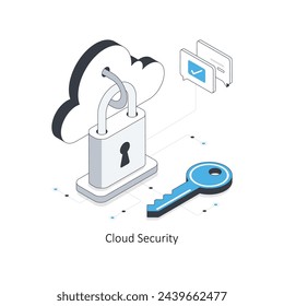 Cloud Security isometric stock illustration. EPS File stock illustration.